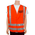 L ANSI Class II Orange/White Hook & Loop Safety Vest